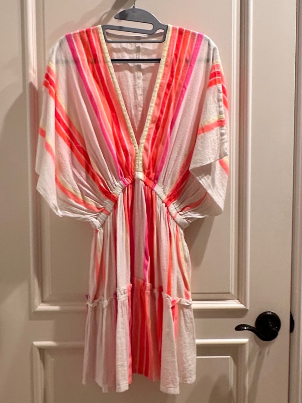 PINK STRIPED COVER-UP DRESS